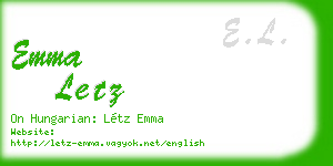 emma letz business card
